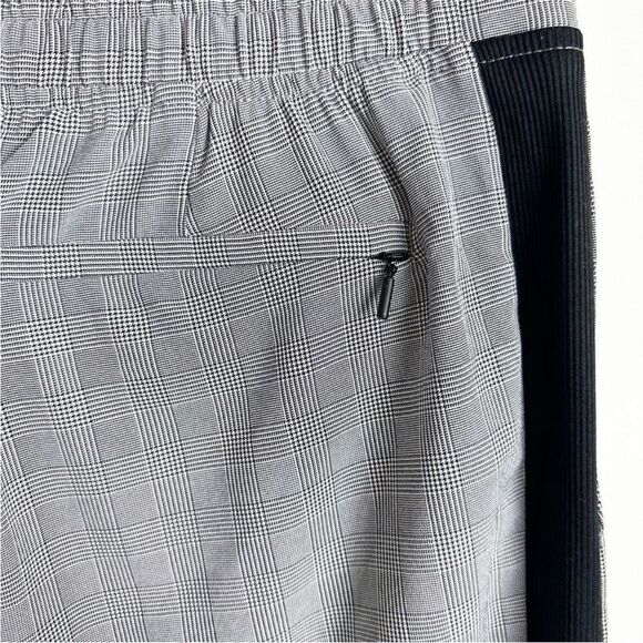 Athleta 4P Brooklyn Plaid Ankle Pant Side Stripe Stretch Pockets Checkered Black - Picture 12 of 13